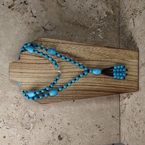 Southwestern Sterling Turquoise/Onyx Necklace